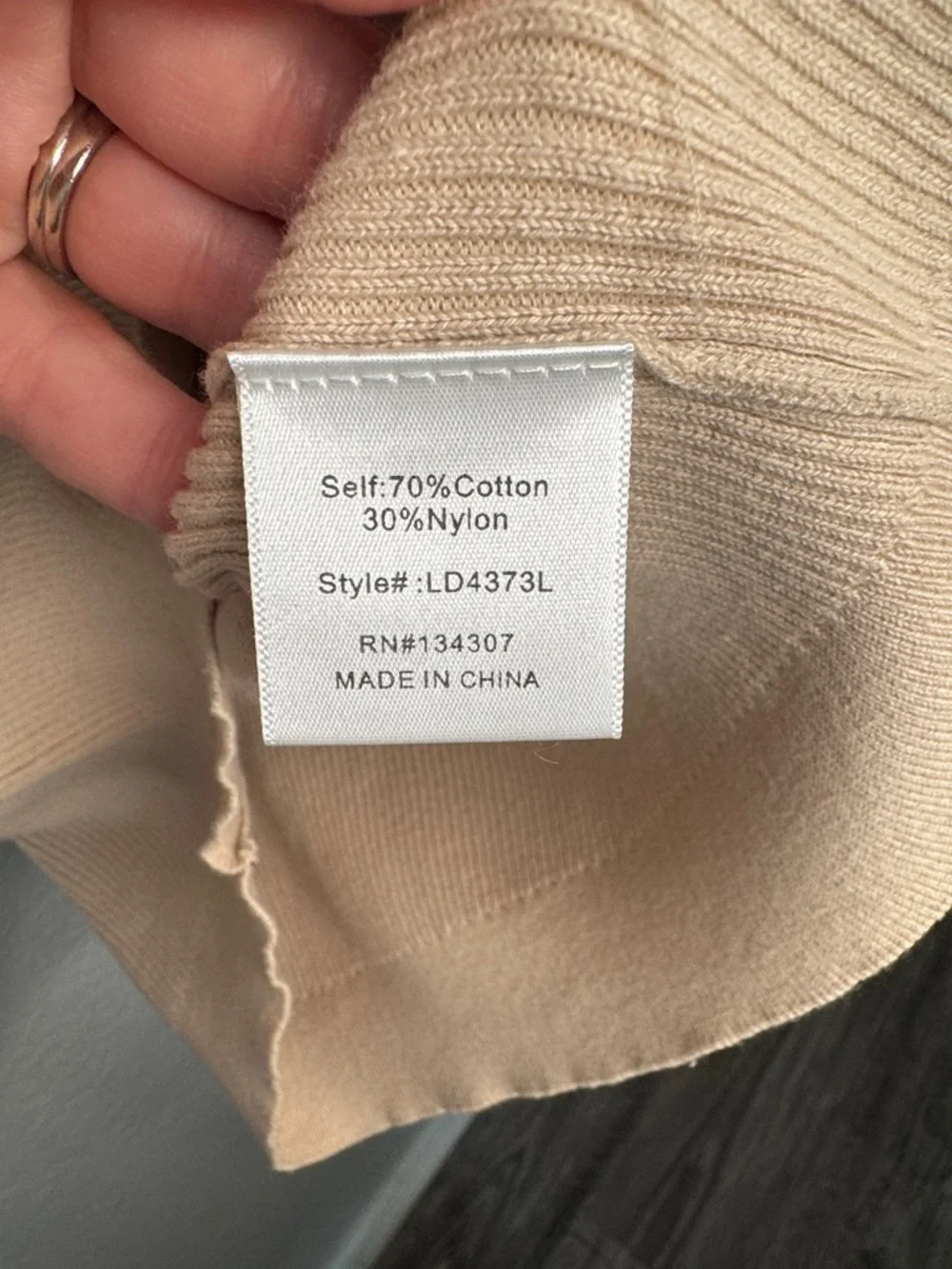 Revolve Line and Dot Brittany Ribbed Mini Dress Tan Large Bodycon Polo V Neck - Picture 4 of 7